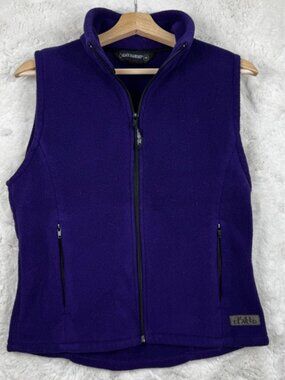 Vintage Black Diamond Fleece Vest Men's Medium Purple Full Zip USA Gorpcore